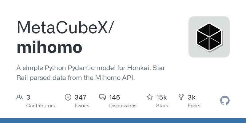 GitHub - MetaCubeX/mihomo: A simple Python Pydantic model for Honkai: Star Rail parsed data from the Mihomo API.