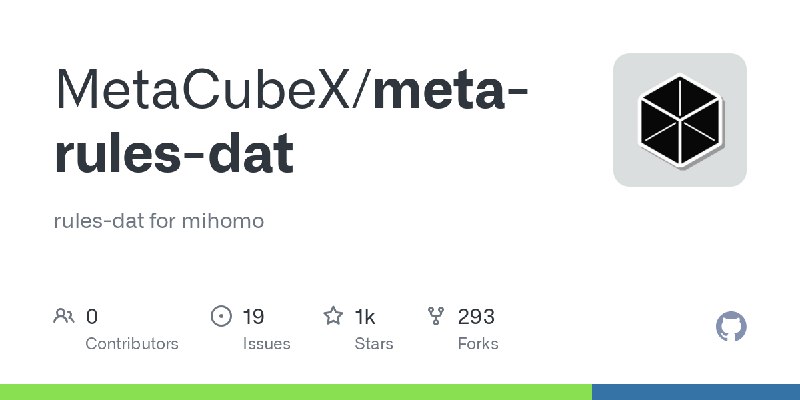 GitHub - MetaCubeX/meta-rules-dat: rules-dat for mihomo