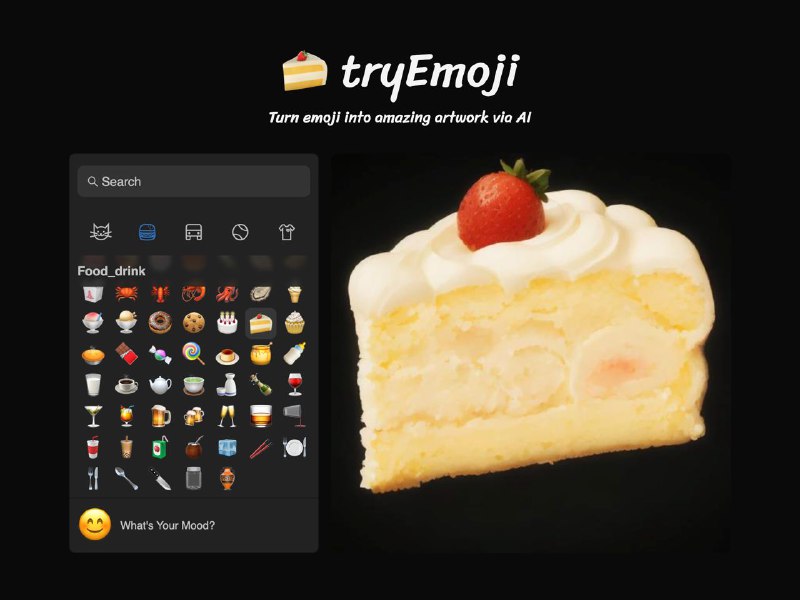 一个基于 LCM 艺术化 Emoji 表情的有趣网站选择一个 Emoji 表情，让 AI 为你生成一个艺术化的图片